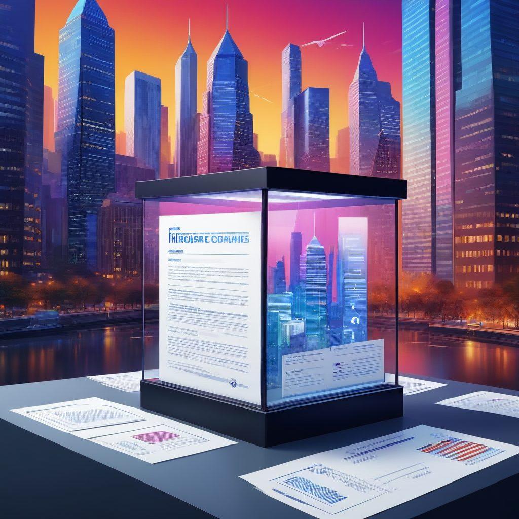 A detailed infographic illustrating the intersection of insurance coverage and e-voting. Include elements such as a secure digital ballot box, insurance documents, a checklist ensuring voter security, and a futuristic voting booth design. The background should depict a cityscape with symbols of trust and security, like shields and locks. Use vibrant colors to capture attention and enhance clarity. vector art. vibrant colors.